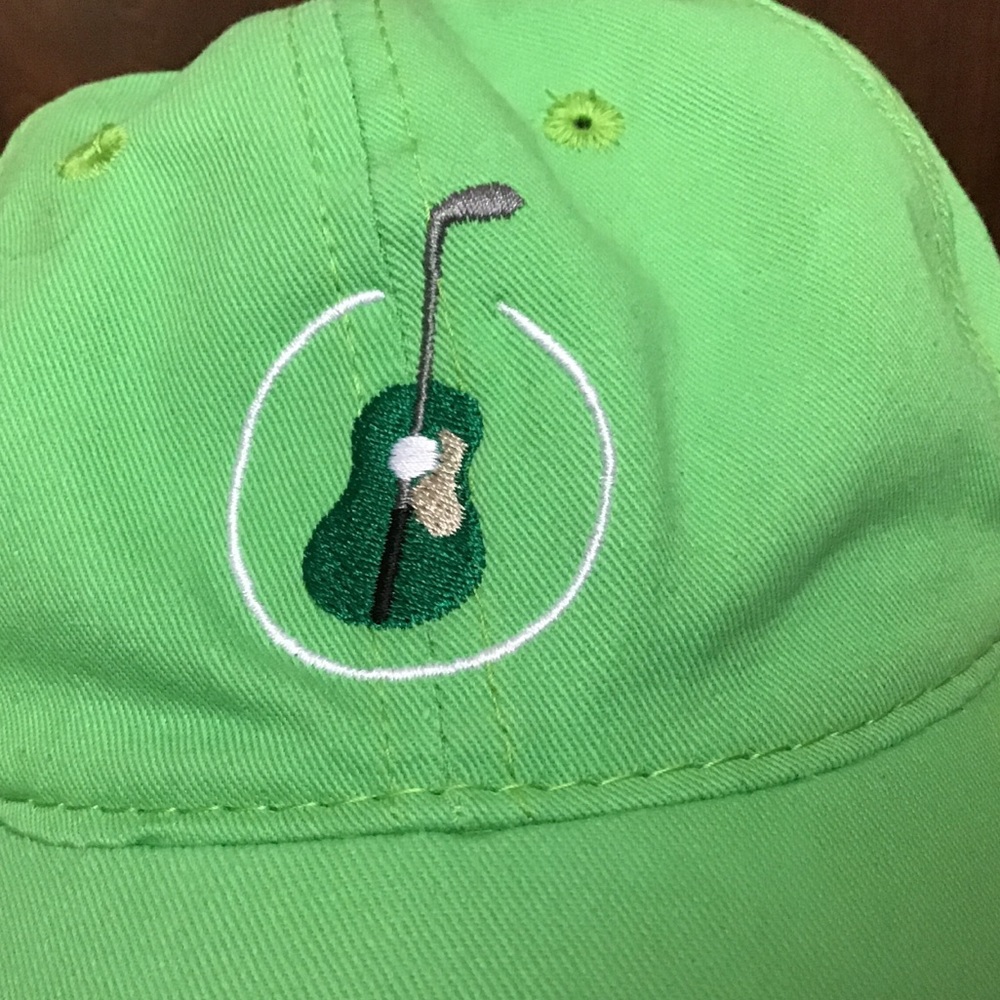 Guitar golf club lime green ball cap